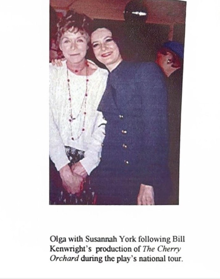 Olga with Susannah York, following Bill Kenwright's production of The Cherry Orchard — the beginning of a deep friendship