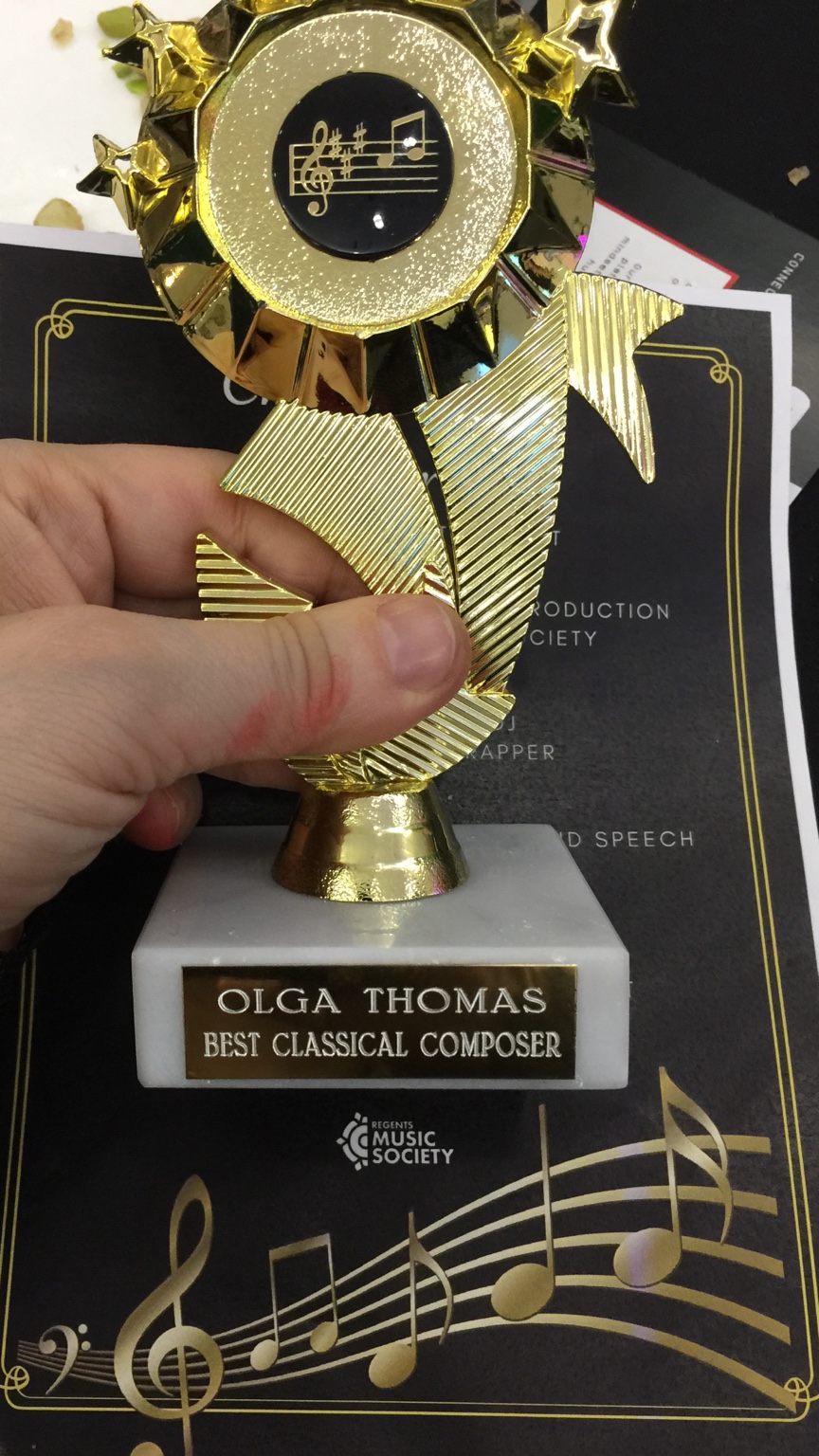 Best Classical Composer trophy awarded to Olga Thomas