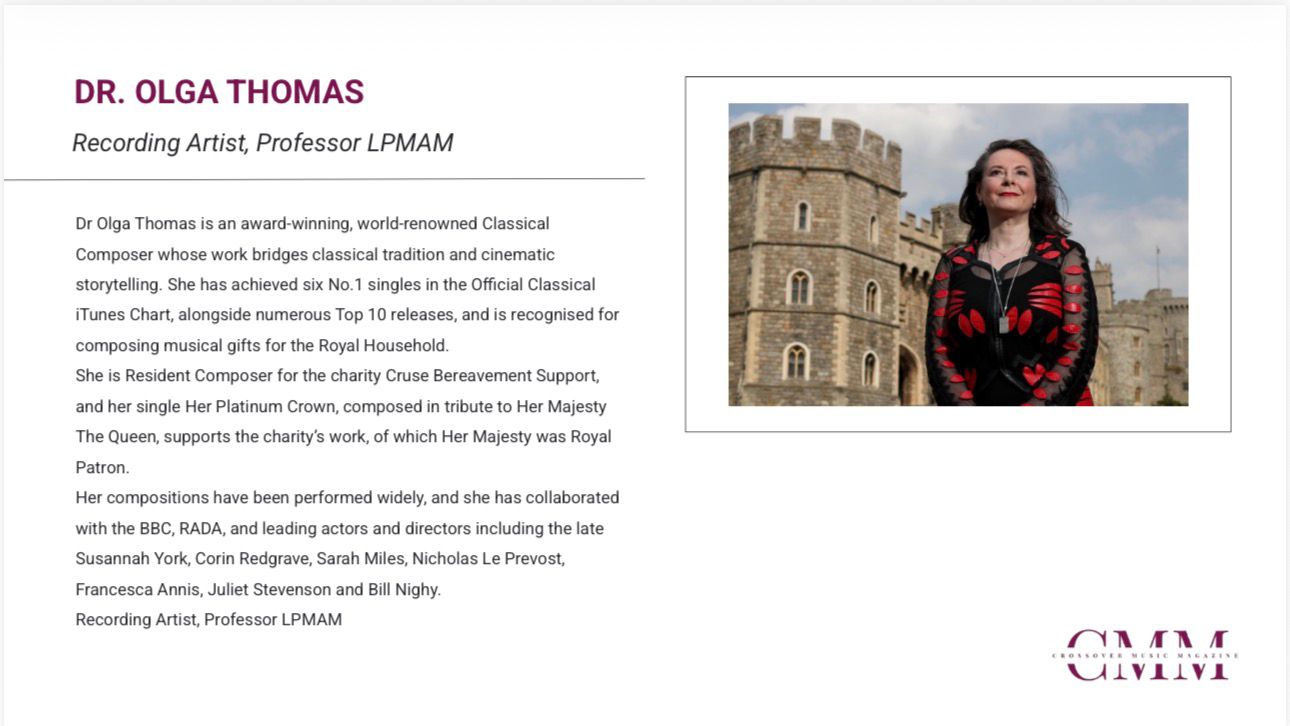 Crossover Music Magazine profile of Olga Thomas