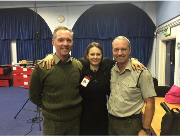 Olga Thomas at HMNB Portsmouth during a Royal Marines recording session, 15 March 2016