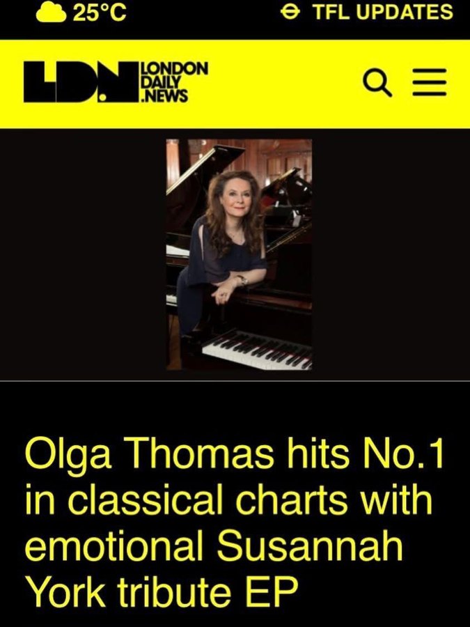 London Daily News: Olga Thomas hits No. 1 with the Susannah York tribute EP